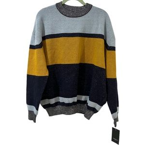 FRNCH Paris Colorblock Metallic Cowl Neck Pullover Sweater Size M/L